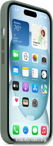 Чехол для телефона Apple MagSafe Silicone Case для iPhone 15 (кипарис)