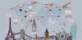 Фотообои Citydecor Карта мира на русском 6 550x270
