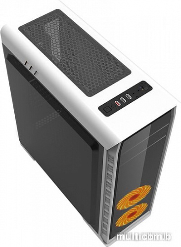 Корпус GameMax 9503X Elysium (белый, голубая подсветка)