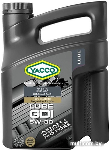Моторное масло Yacco LUBE GDI 5W-30 5л