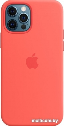 Чехол Apple MagSafe Silicone Case для iPhone 12/12 Pro (розовый цитрус)
