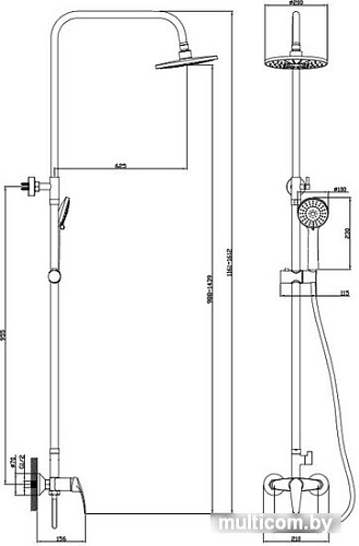 Душевая система Diadonna D80-337112