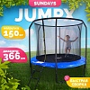 Батут Sundays JumpX 12FT (синий, с сеткой, с лестницей)