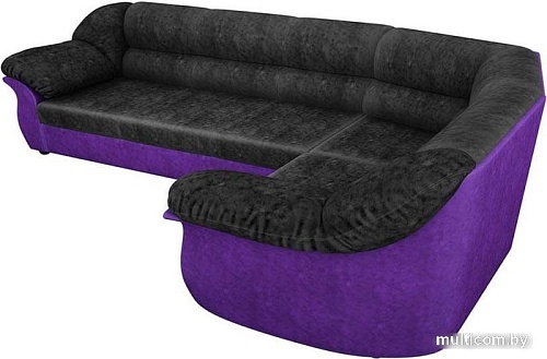 Угловой диван Mebelico Карнелла 60284 (черный/фиолетовый)