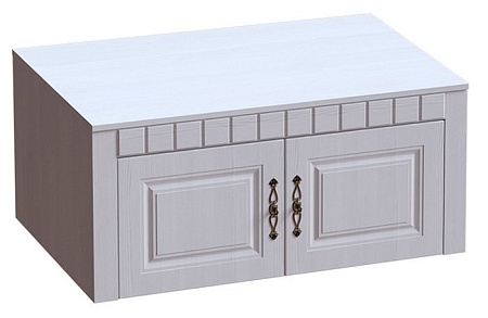 Антресоль Мебельград Прованс 2-х дверный (бодега белая-платина премиум)