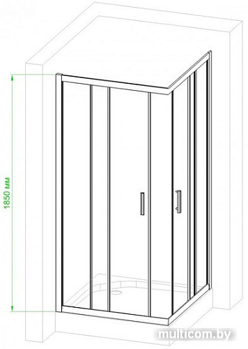 Душевой уголок Royal Bath RB100HPD-T-CH 100x100