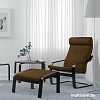Интерьерное кресло Ikea Поэнг (черно-коричневый/шифтебу темно-синий) 593.028.02