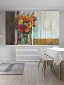 Комплект штор JoyArty Ваза цветов на подоконнике 1.45x1.8 м pox_74206_145x180 (2 шт)