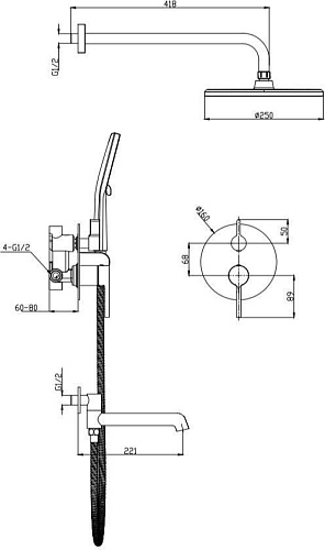 Душевая система Raglo R20.27.06