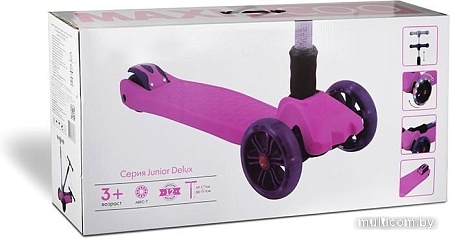 Трехколесный самокат Maxiscoo Junior Delux MSC-J072001D (черный/розовый)