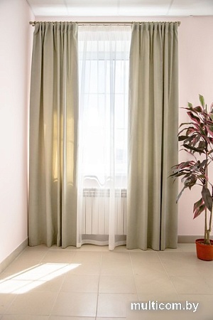 Комплект штор Decoretto Сатин СО-K9 4.5x2.5 м (оливковый, 2 шт)