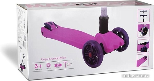 Трехколесный самокат Maxiscoo Junior Delux MSC-J072001D (черный/розовый)
