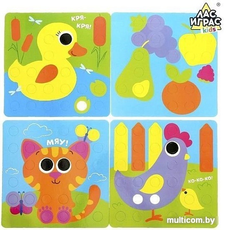 Развивающая игра Лас Играс Веселые пуговки. Ферма 3440819