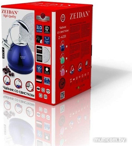 Чайник со свистком ZEIDAN Z-4231 (бирюзовый)