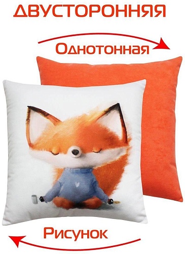 Декоративная подушка Matex Fluffy. Рыжик дзен 63-605 (белый/серо-голубой/лососевый)