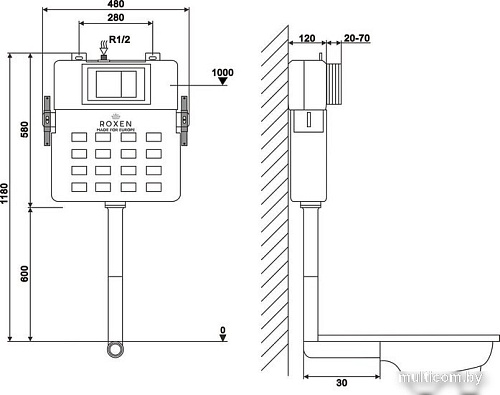 Инсталляция для унитаза Roxen Attach 939252