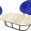 Набор садовой мебели M-Group Мамасан, Папасан и стол 12130210 (коричневый/синяя подушка)