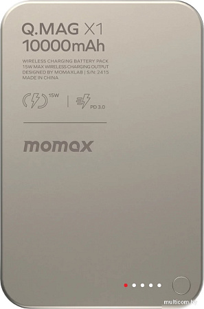Внешний аккумулятор Momax Q.Mag X1 Magnetic IP117A 10000mAh (титановый)