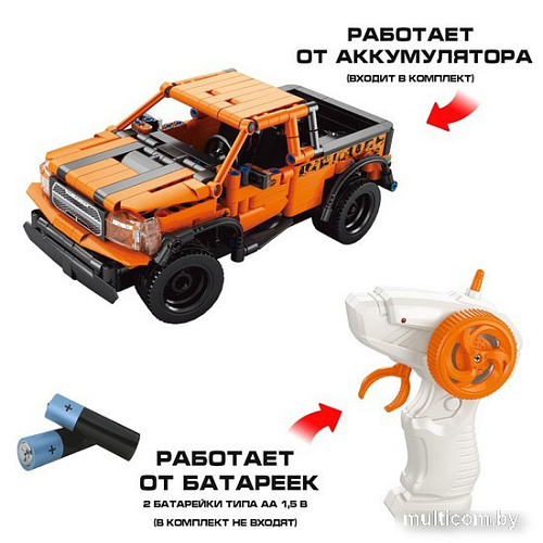Конструктор Unicon Mechanics. Джип управляемый оранжевый 9866855
