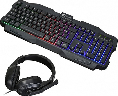 Клавиатура + мышь с ковриком + наушники Oklick HS-HKM200G Hades