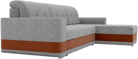 Угловой диван Mebelico Честер 61127 (правый, рогожка, серый/коричневый)