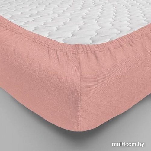 Постельное белье Luxsonia Трикотаж на резинке 140x200 Мр0010-5 (розовый)