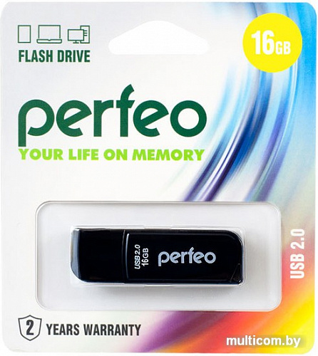 USB Flash Perfeo C10 16GB (черный) [PF-C10B016]