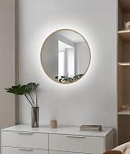 Зеркало с подсветкой eMZe 60 LED.UV.60.60.DUB.AF.4K (дуб УФ-окантовкой и подсветкой, антизапотевание)