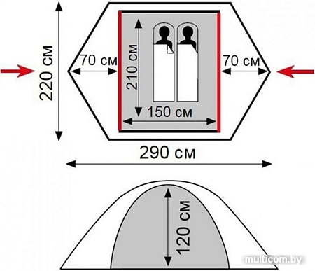 Треккинговая палатка TRAMP Lite Tourist 2 (песочный)