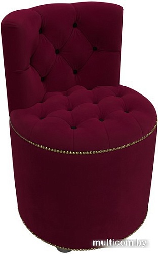 Пуфик Лига диванов Саваж (микровельвет, бордовый/черный)