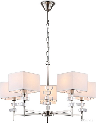 Подвесная люстра Ambrella LH71321/5 SN/WH (никель/белый)