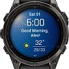 Умные часы Garmin Fenix 8 Sapphire, Titanium 47мм (угольно-черный DLC, пепельно-черный силиконовый ремешок)