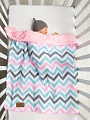 Плед Amarobaby Растем вместе. Зигзаг 85x95 (розовый/голубой)