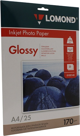Фотобумага Lomond Глянцевая односторонняя A4 170 г/кв.м. 25 листов (0102143)