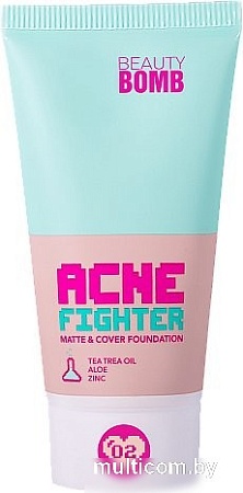 Декоративная косметика для лица Beauty Bomb Acne Fighter Matte & Cover Foundation тон 02 (25мл)