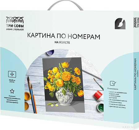 Три совы Желтые цветы КХ4050_53906