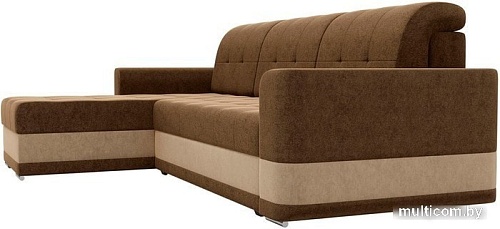 Угловой диван Mebelico Честер 61116 (левый, вельвет, коричневый/бежевый)