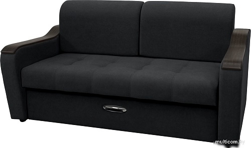 Диван Сириус Лидер-3 НПБ 185x110 (Eva 11 велюр черный)