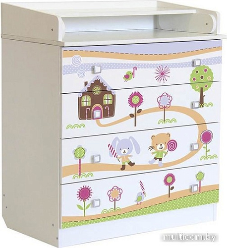 Детский комод Polini Kids Simple 1580 (пряничный домик)