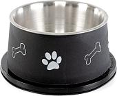 Миска ZooZooZoo Лапки и косточки SWT-6017-500/black (черный)