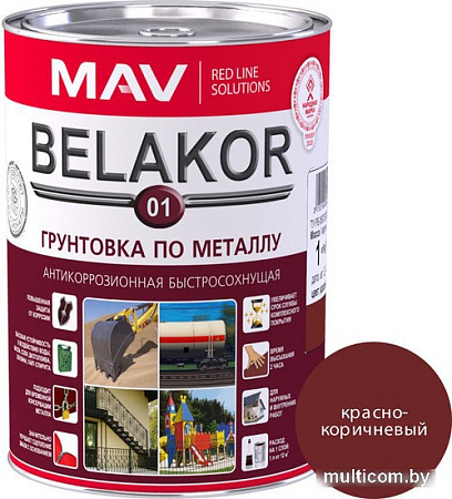Алкидная грунтовка MAV Belakor 01 (1 л, красно-коричневый)