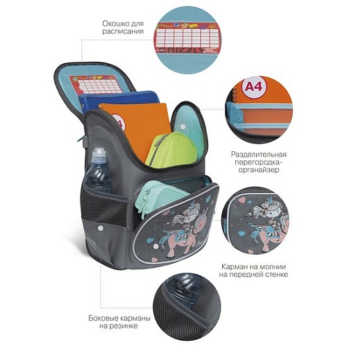 Школьный рюкзак Grizzly RAl-294-4 (серый)