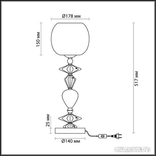 Настольная лампа Odeon Light 4855/1T BIZET