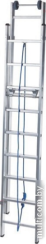 Лестница Новая высота NV 524 двухсекционная с тросовой тягой 2x16 ступеней