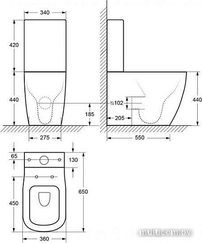 Унитаз Cezares Lux CZR-159-CPR/CZR-159-SC