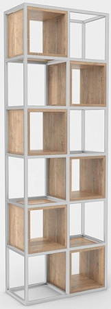 Стеллаж Hype Mebel Грос-2 70x210 (белый/дуб галифакс натуральный)
