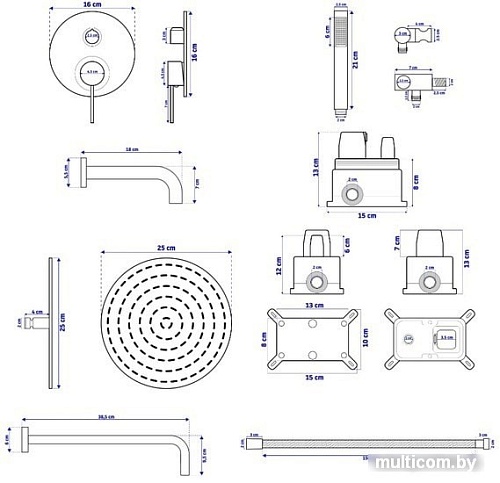 Душевая система Rea Lungo REA-P4125 (золотой)