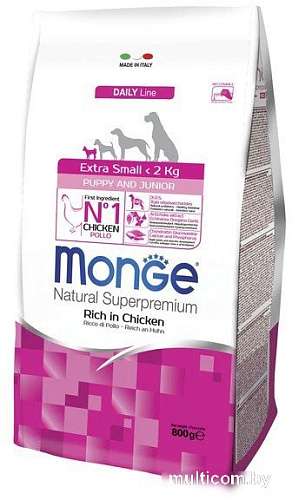 Сухой корм для собак Monge Daily Line Extra Small с курицей (800 г)