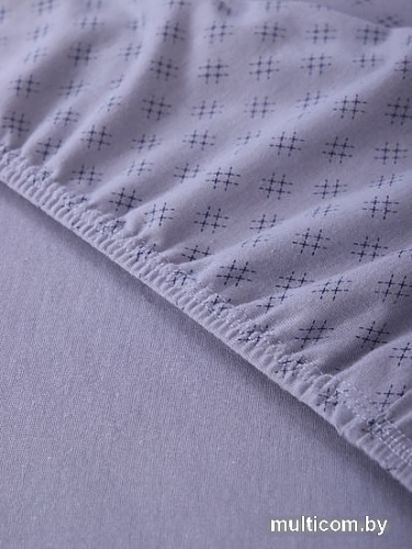 Постельное белье Luxsonia Трикотаж на резинке 80x200 1361 (клетка серый)