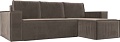 Угловой диван Mebelico Куба угловой 108647 (правый, БНП, велюр, коричневый)